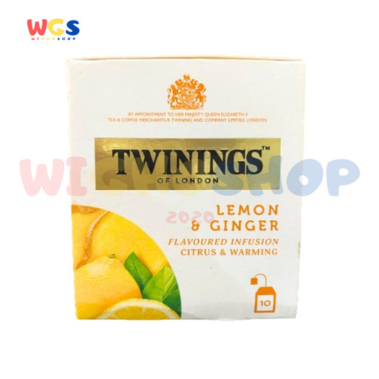 Twinings of London Lemon & Ginger Flavoured Infusion Citrus & Warming Tea Bag 15g (10x1.5g) - Teh Hangat dengan Rasa Lemon dan Jahe