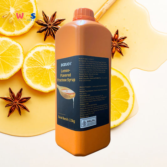 BODUO Lemon-Flavored Fructose Syrup 2.5kg - Halal & BPOM Certified for Trendy Drinks and Desserts