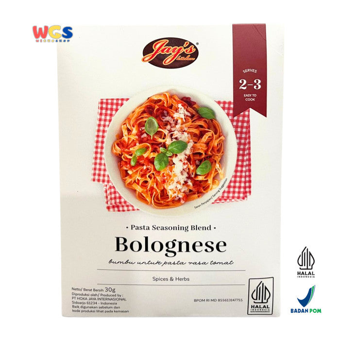 Jay's Kitchen Bolognese Pasta Seasoning Blend Spices & Herbs 30g - Tomato Flavored Pasta Seasoning