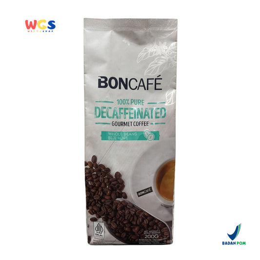 BONCAFE Decaffeinated 100% Pure Gourmet Arabica Whole Beans Coffee 200g - Biji Kopi