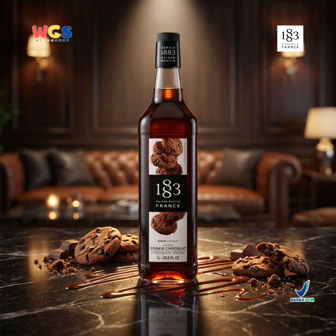 1883 Maison Routin Chocolate Cookie Syrup 1L – Sirup Kue Cokelat Premium untuk Kopi, Latte & Frappe