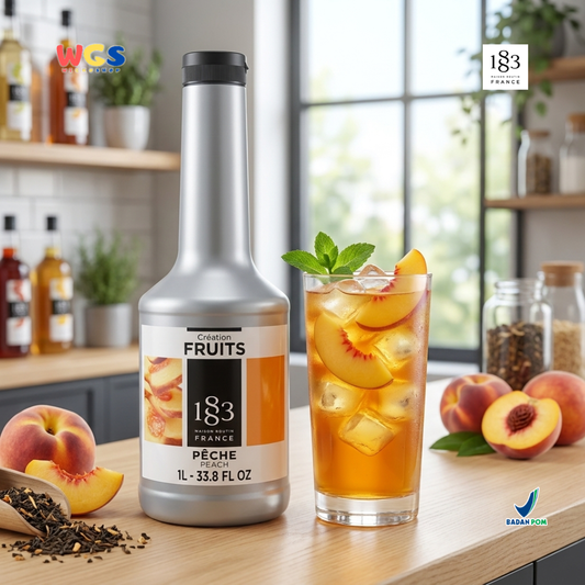 1883 Maison Routin Creation Fruits Peach Puree 1L - Saus Buah Persik untuk Peach Tea Smoothie Dessert