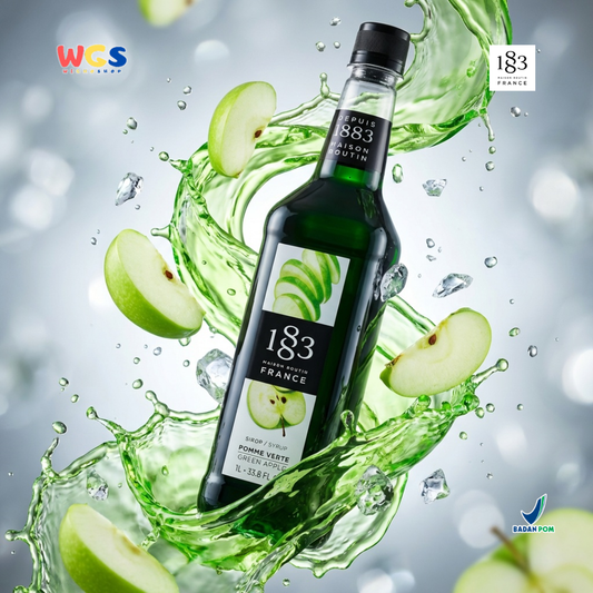 1883 Maison Routin Green Apple Syrup 1L - Sirup Apel Hijau Premium untuk Soda, Mocktail & Tea