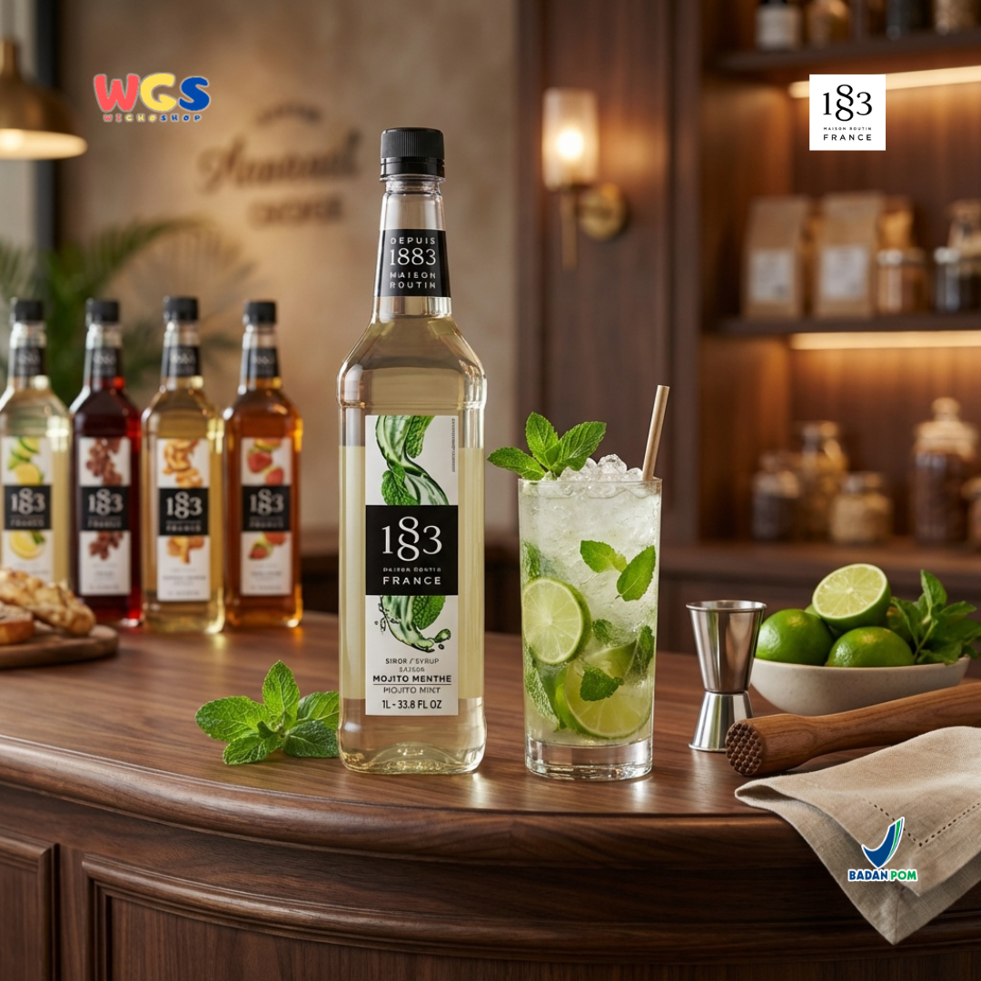 1883 Maison Routin Mojito Mint Syrup 1L - Sirup Mojito Mint Syrup Cafe Barista Mocktail