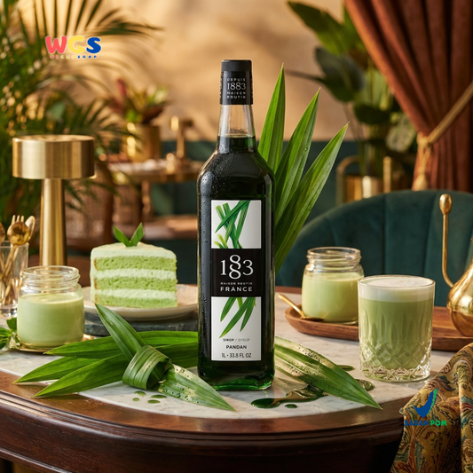 1883 Maison Routin Pandan Syrup 1L - Sirup Pandan Premium Prancis untuk Minuman, Dessert & Bakery