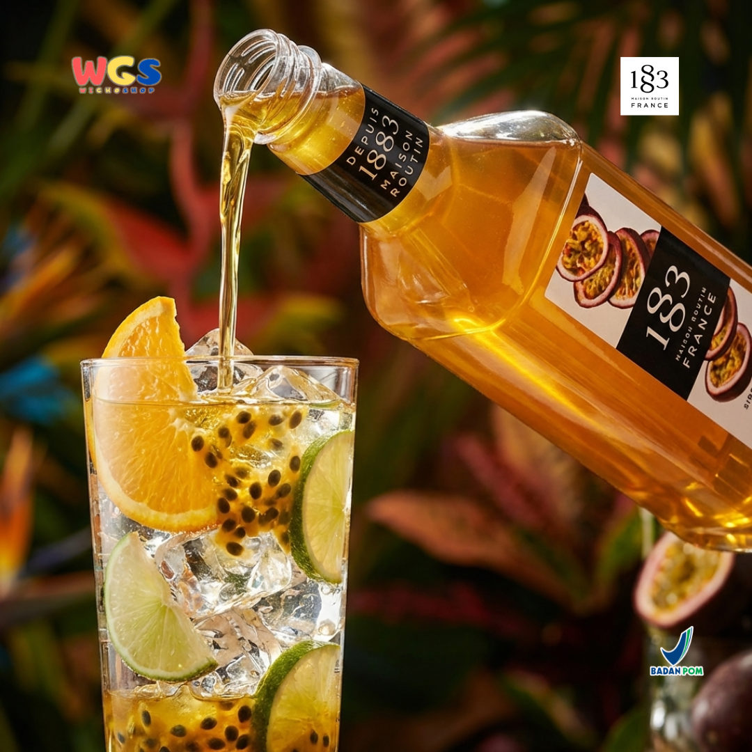 1883 Maison Routin Passion Fruit Syrup 1L - Sirup Markisa Syrup Cafe Barista Mocktail Drink