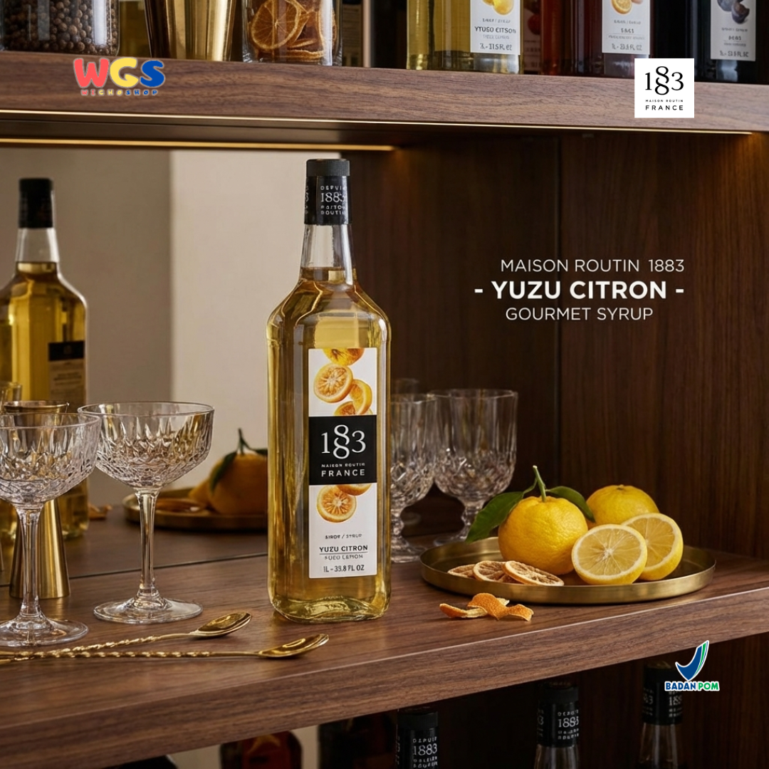 1883 Maison Routin Yuzu Lemon Syrup 1L – Sirup Yuzu Lemon Premium Untuk Soda Drink, Mocktail & Tea