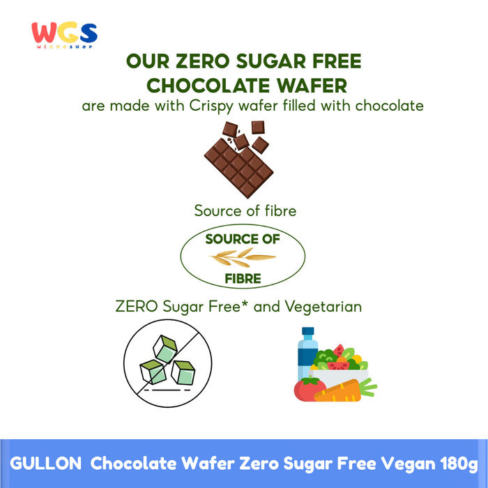 GULLON Chocolate Wafer Zero Sugar Free Vegan 180g