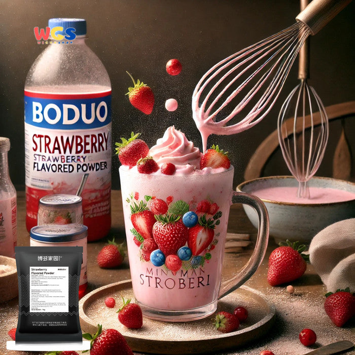 BODUO Strawberry Flavored Powder 1kg – Halal and BPOM