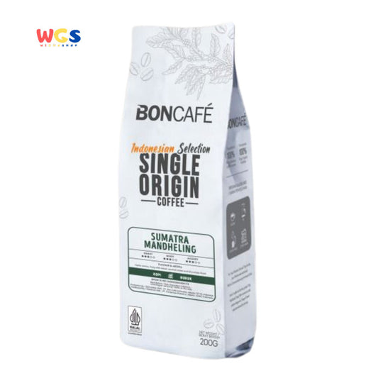 BONCAFE Sumatra Mandheling Single Origin Roasted 100% Arabica Ground Coffee 200g - Ground Coffee