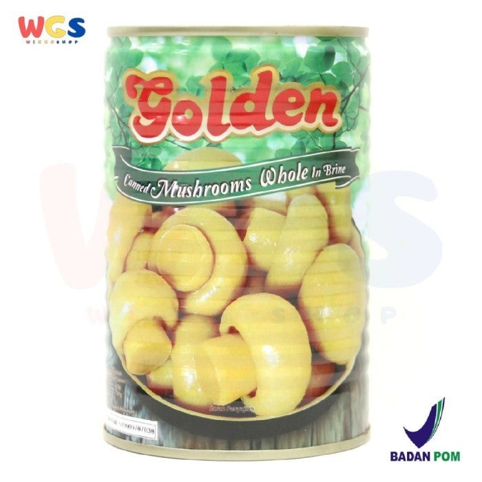 Golden Canned Mushrooms Whole in Brine 425g - Premium Canned Whole Mushrooms