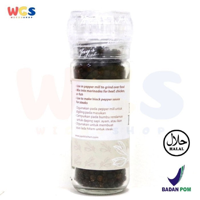 Jays Whole Black Pepper Grinder 50 gr - Biji Lada Hitam
