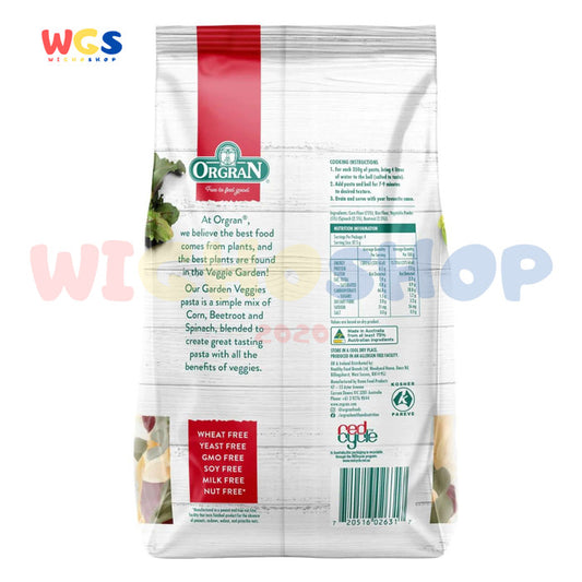 ORGRAN Garden Veggies Spirals Pasta Gluten Free 350g