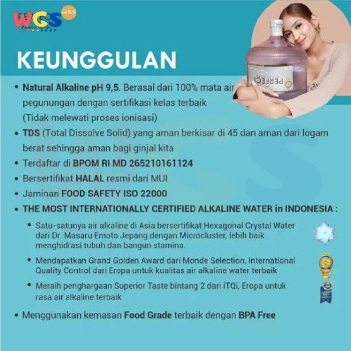 Perfect Alkaline Water pH 9.5 Dus - 24 btl x 200ml