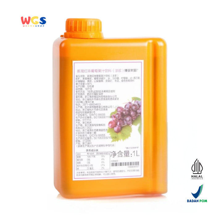 BODUO Red Grape Juice Beverage Concentrated 1L - Halal and BPOM Certified for a Fresh, Modern Drink