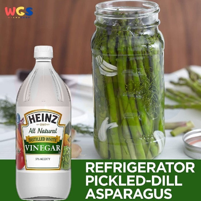 HEINZ Premium Distilled White Vinegar 5% 473ml - Pure, Multipurpose, Halal White Vinegar