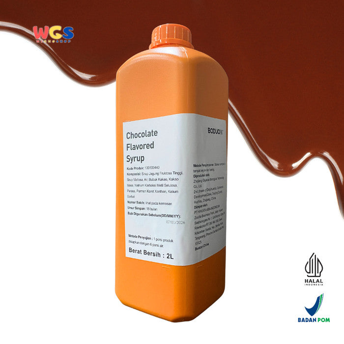 BODUO Chocolate Flavored Syrup 2L - Halal & BPOM untuk Minuman dan Dessert Kekinian