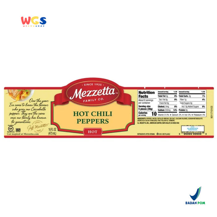 Mezzetta Hot Chili Peppers Spicy Heat to Your Favorite South 473ml