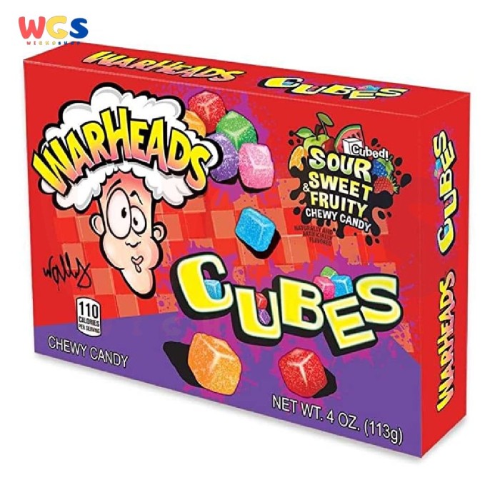 Warheads Sour Sweet & Fruity Chewy Candy Cubes 4oz 113g