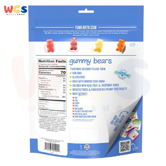 YumEarth Gummy Bears Assorted Flavors 10 Snack Packs 0.7oz 19.8 g Each
