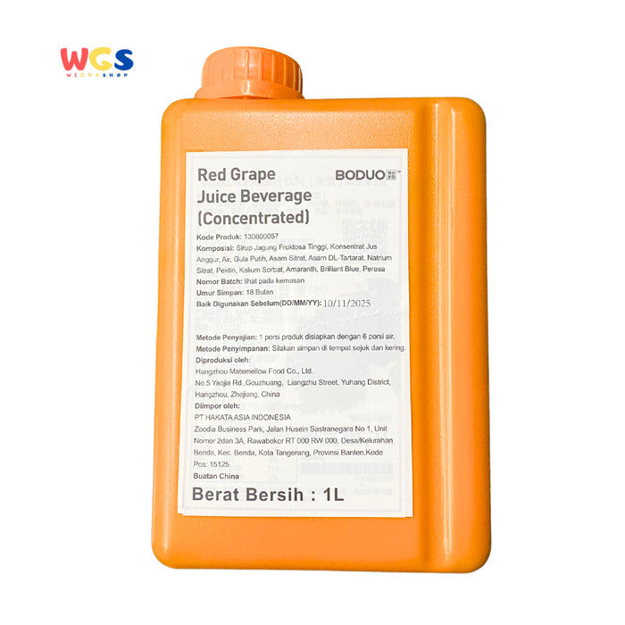 BODUO Red Grape Juice Beverage Concentrated 1L - Halal and BPOM Certified for a Fresh, Modern Drink