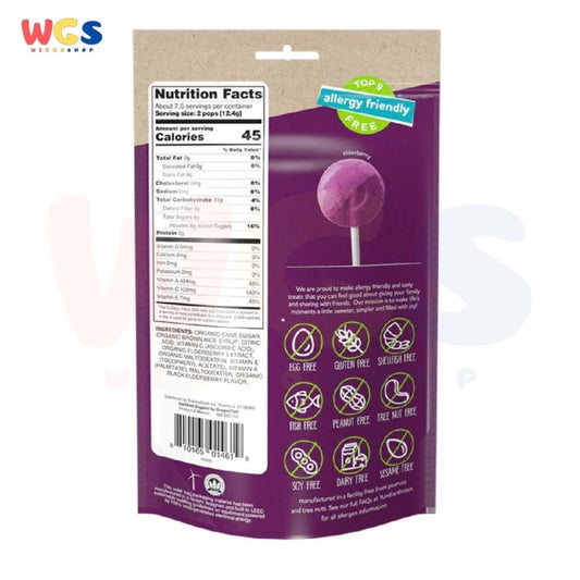 Yumearth Ultimate Organic Elderberry Lollipops Natural Flavor 15s 93g