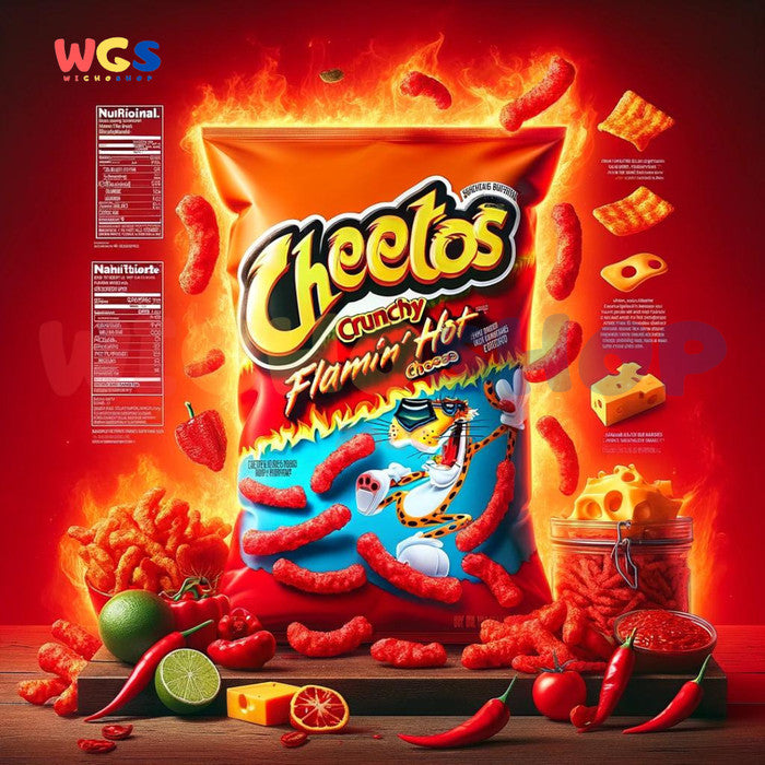 Snack CHEETOS Crunchy FLAMIN HOT Cheese Flavored 8oz 226.8g