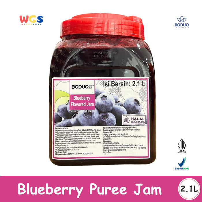 BODUO Blueberry Flavored Puree Jam 2.1L – Selai Blueberry Premium dengan Tekstur Lembut