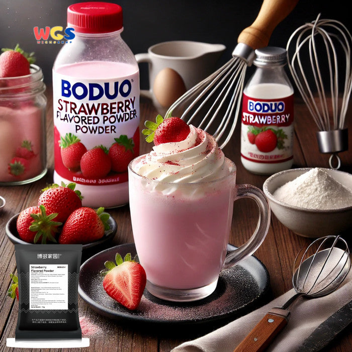 BODUO Strawberry Flavored Powder 1kg – Halal and BPOM