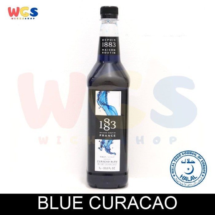 1883 Maison Routin France Syrup Blue Curacao Flavored 1 ltr - 33.8 fl oz
