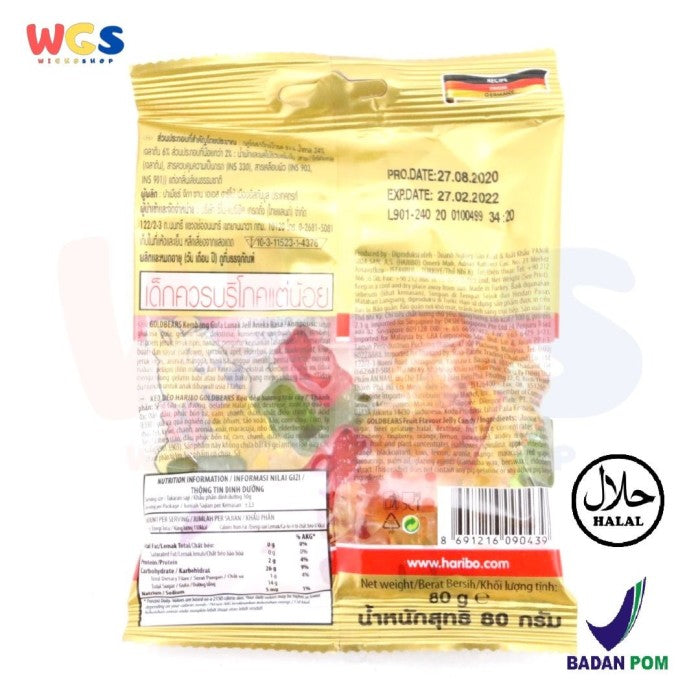 Haribo Goldbears 80g – Permen Jelly Ikonik Rasa Buah Asli
