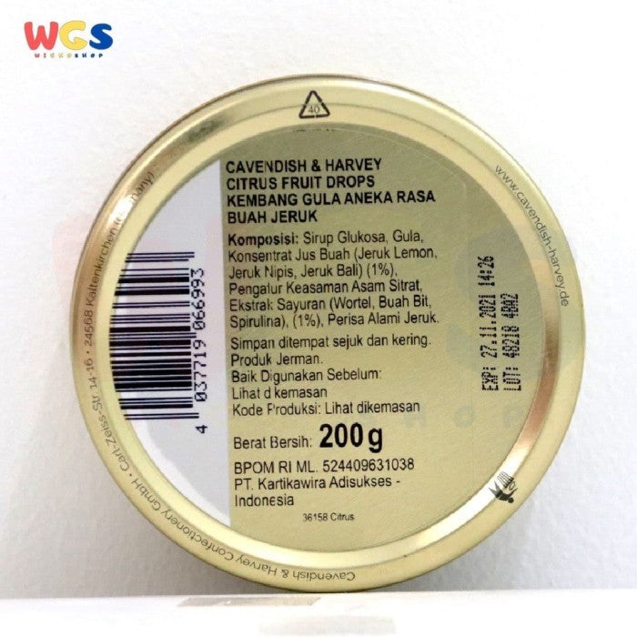 Cavendish & Harvey Citrus Fruit Candy 200 gr - Germany