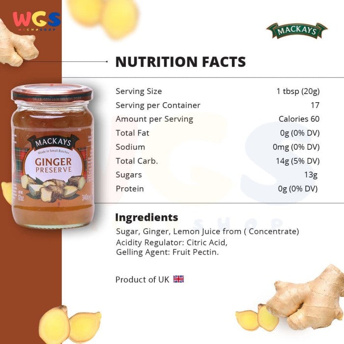 Mackays Ginger Preserve 340g - Ginger Jam
