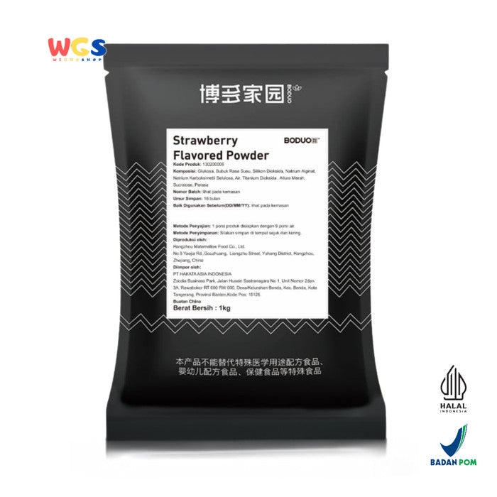 BODUO Strawberry Flavored Powder 1kg – Halal and BPOM
