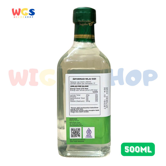 Dehealth Supplies Fineco Extra Virgin Coconut Oil Cold Pressed 500ml
