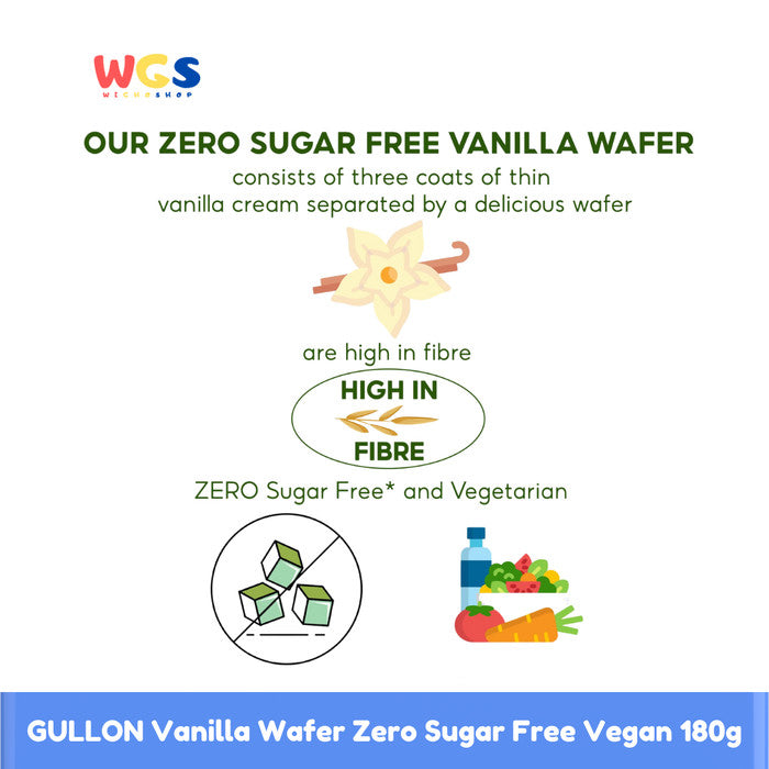 GULLON Vanilla Wafer Zero Sugar Free Vegan 180g
