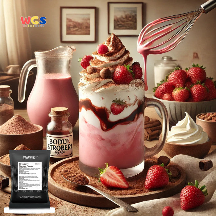 BODUO Strawberry Flavored Powder 1kg – Halal and BPOM