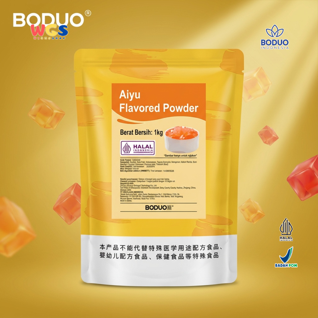BODUO Aiyu Jelly Flavored Powder 1kg – Bubuk Jelly Aiyu Kenyal untuk Minuman Kekinian