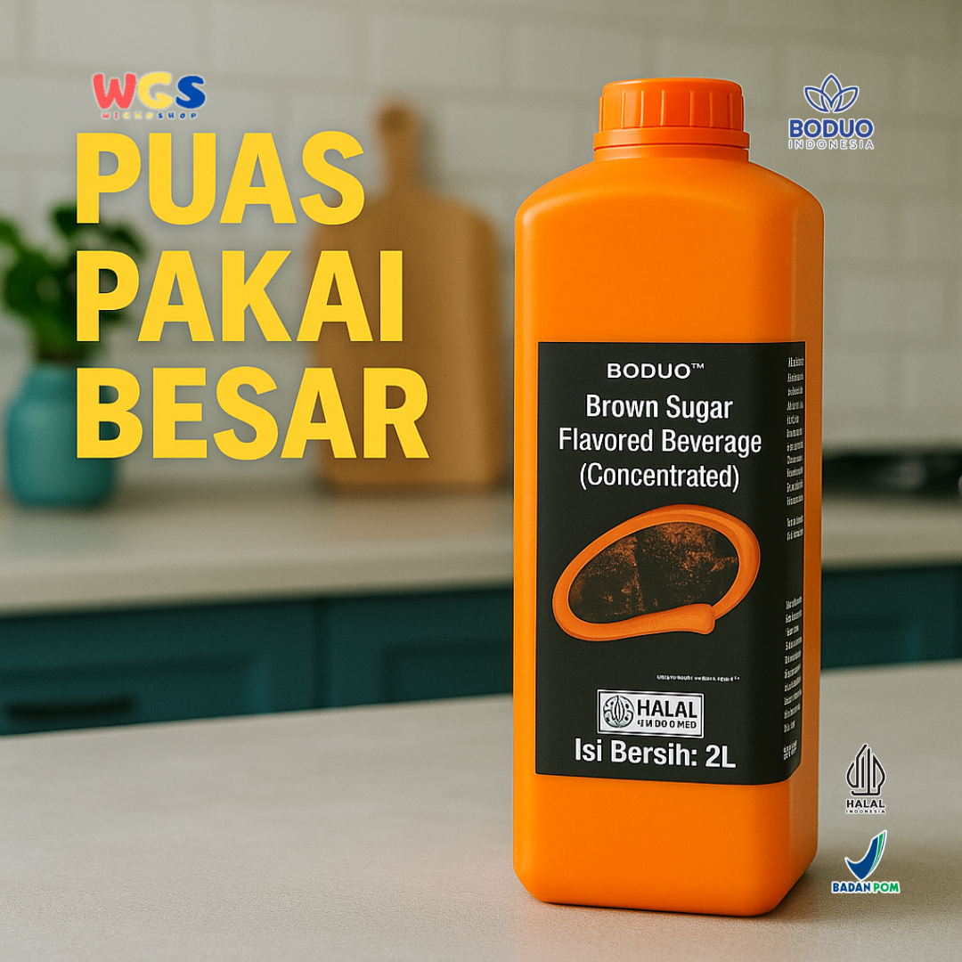 BODUO Brown Sugar Flavored Beverage Concentrate 2L – Sirup Gula Merah Pekat untuk Minuman Kekinian