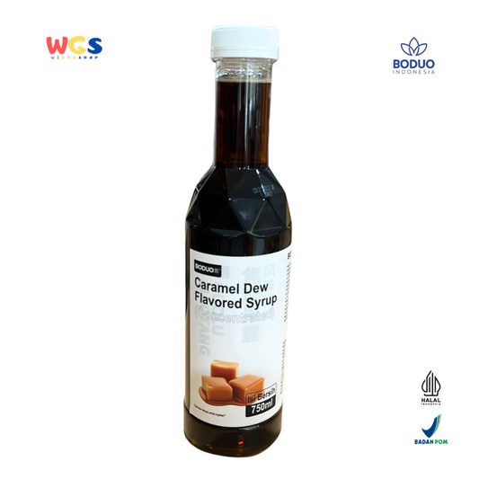 BODUO Caramel Dew Flavored Syrup 750ml - Thick Caramel Flavored Syrup for Drinks & Desserts