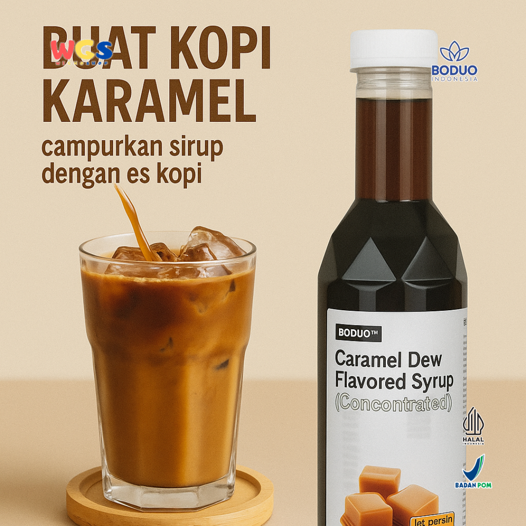 BODUO Caramel Dew Flavored Syrup 750ml - Sirup Rasa Karamel Kental untuk Minuman & Dessert