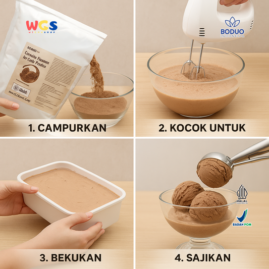 BODUO Chocolate Flavored Ice Cream Powder 1kg | Halal Chocolate Ice Cream Powder