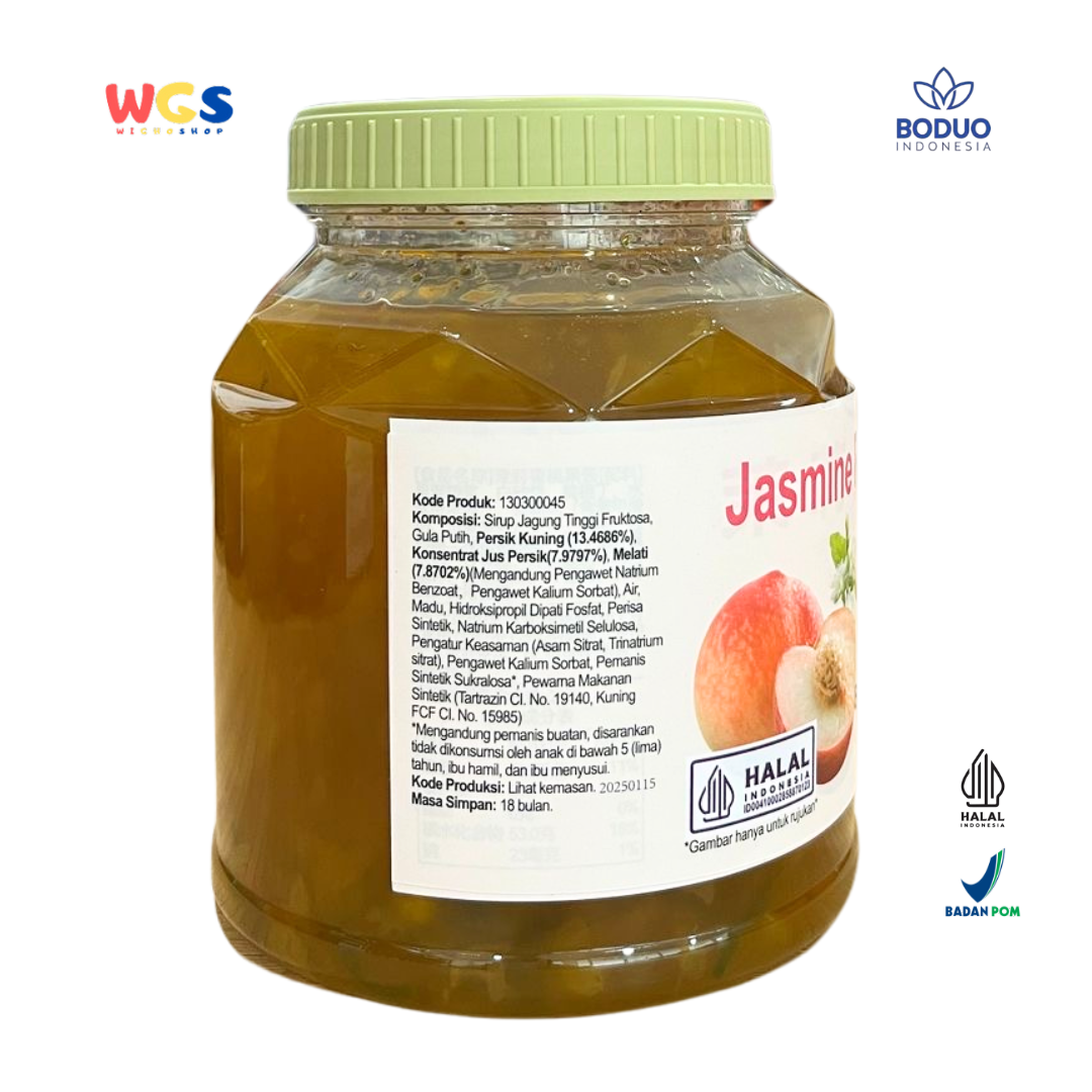 BODUO Jasmine Peach Jam 1kg – Selai Melati & Persik untuk Minuman Kekinian
