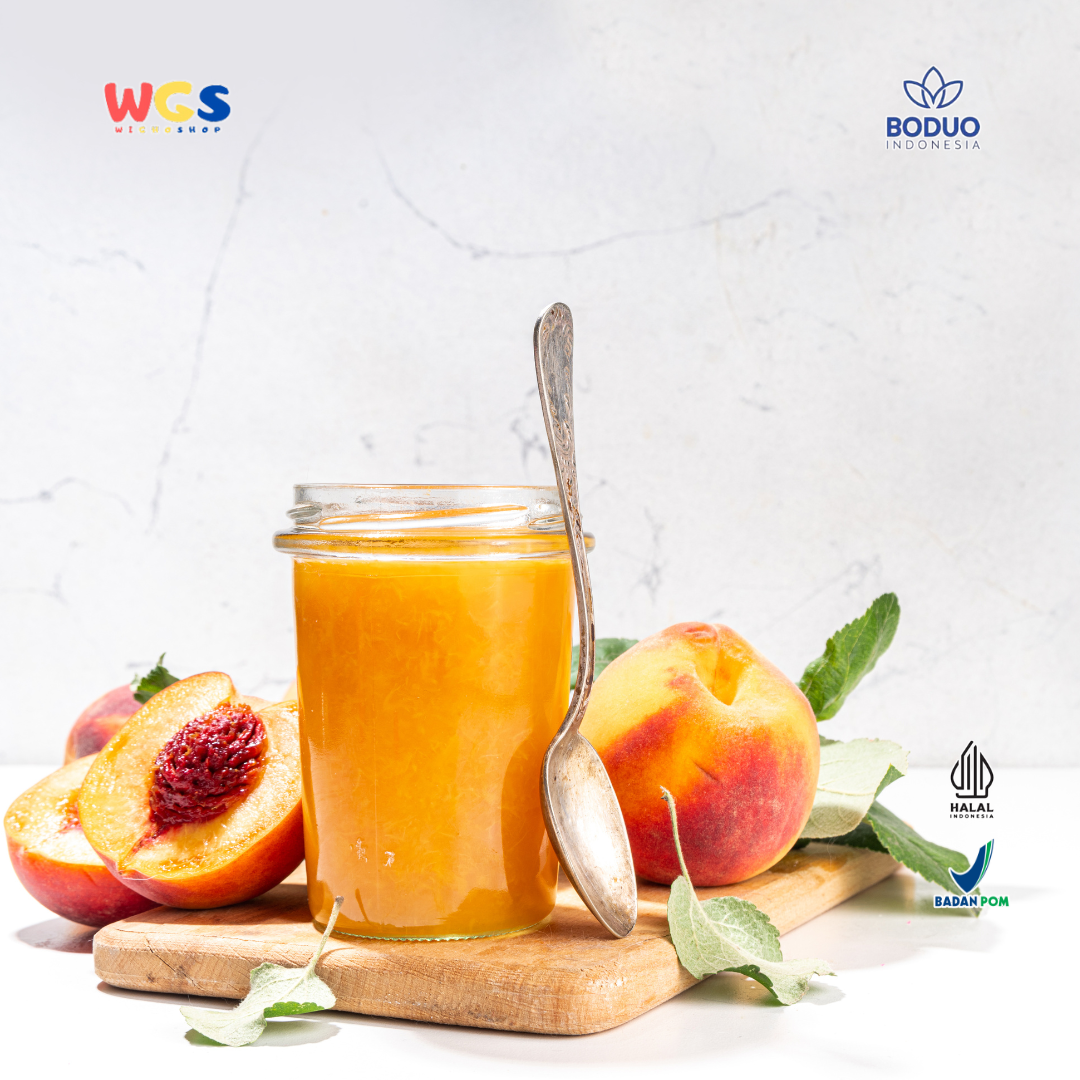 BODUO Jasmine Peach Jam 1kg – Selai Melati & Persik untuk Minuman Kekinian