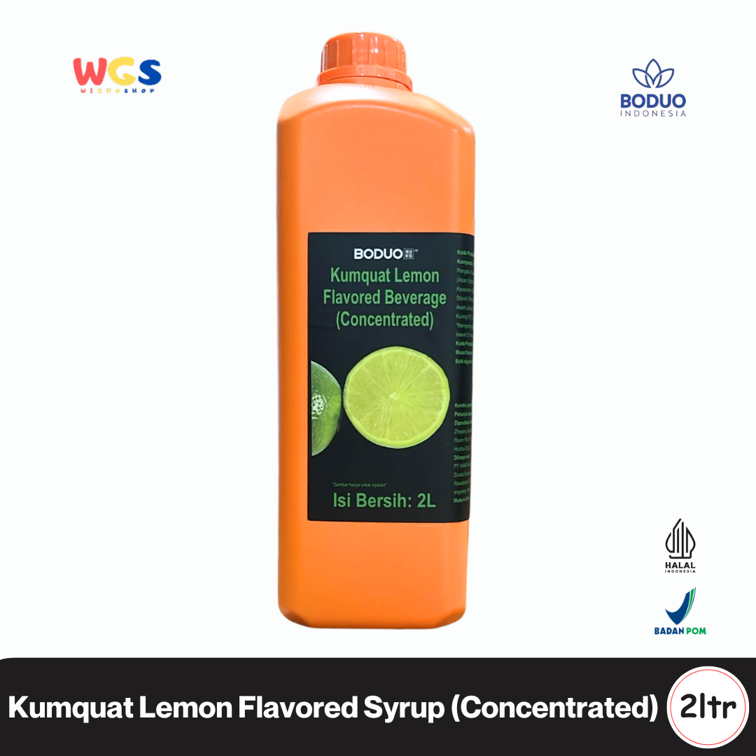 BODUO Kumquat Lemon Flavored Syrup 2L - Fresh Citrus Flavored Syrup for Tea, Soda, Mocktails