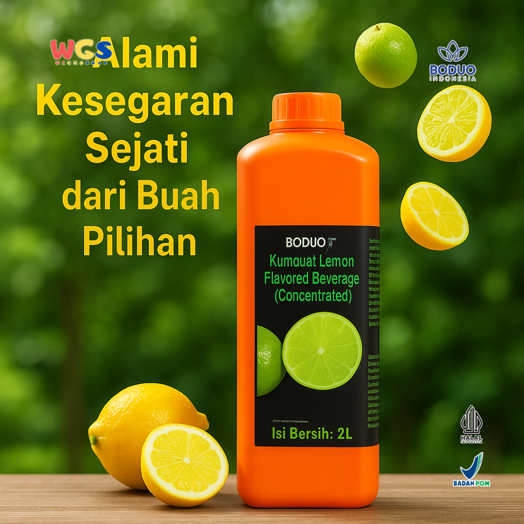 BODUO Kumquat Lemon Flavored Syrup 2L - Fresh Citrus Flavored Syrup for Tea, Soda, Mocktails