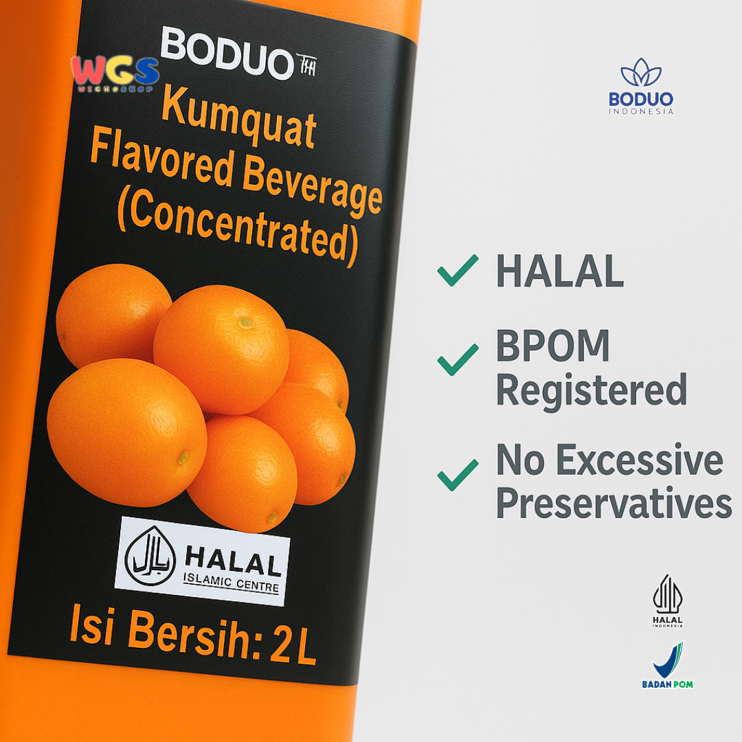 BODUO Kumquat Syrup Concentrated 2L – Sirup Rasa Jeruk Imlek Segar untuk Minuman & Dessert