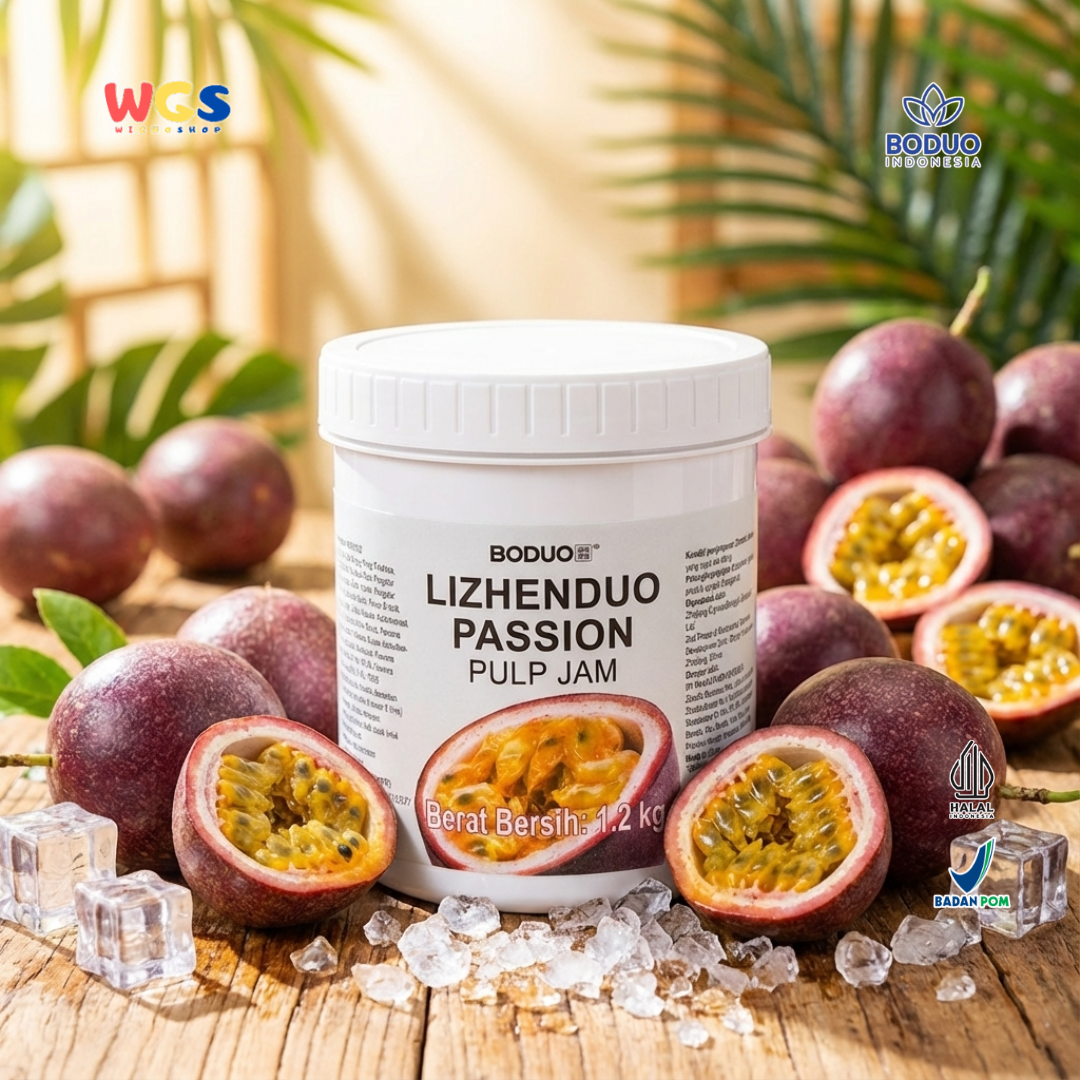 BODUO Lizhenduo Passion Pulp Jam 1.2kg – Selai Markisa Premium untuk Minuman dan Dessert