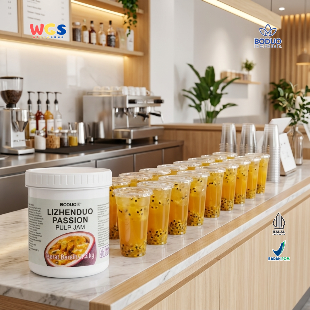 BODUO Lizhenduo Passion Pulp Jam 1.2kg – Selai Markisa Premium untuk Minuman dan Dessert