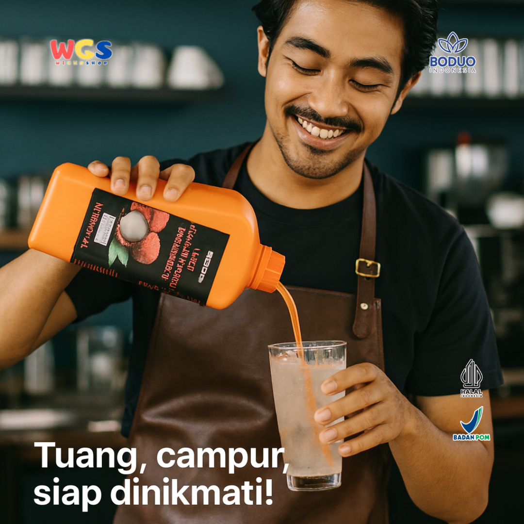 BODUO Lychee Flavored Beverage (Concentrated) 2L - Halal & BPOM untuk Minuman dan Dessert Kekinian